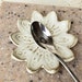 Flower Petal Mini Spoon Rest For Kitchen Coffee Tea Station Handmade Ceramic Pottery Butter Yellow 
