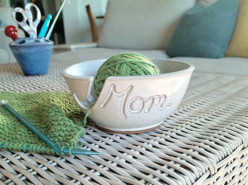 Personalized Custom Script Name Yarn Bowl Customized Ceramic Pottery Holder Knit Gifts for Nana MADE TO ORDER image 10