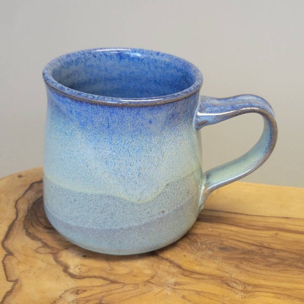 Sea Foam Coffee Mug  Rings in Layers of Blues and Greens
