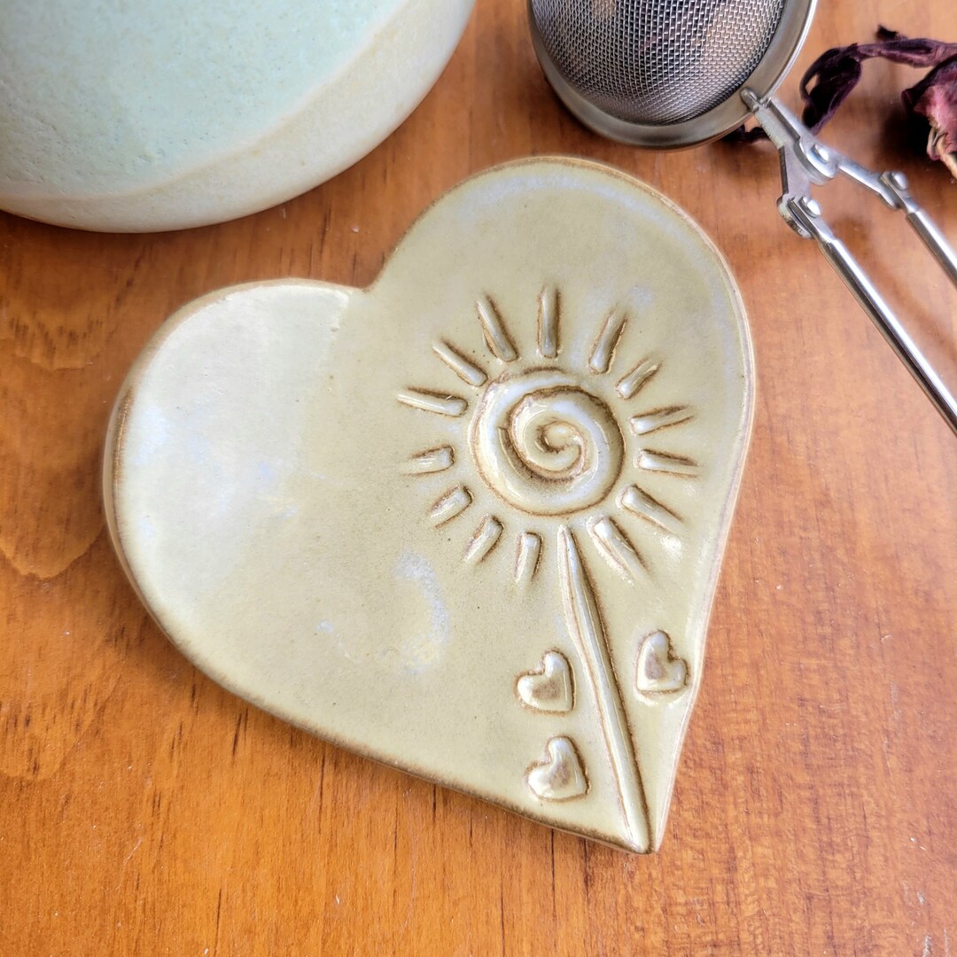 Heart Shaped Ceramic Spoon Rest, Farmhouse Coffee Bar Decor - Etsy