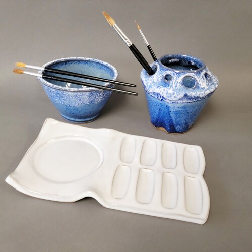 Paint Watercolor Bowl and Brush Rest Stand for Painters Rinse Etsy