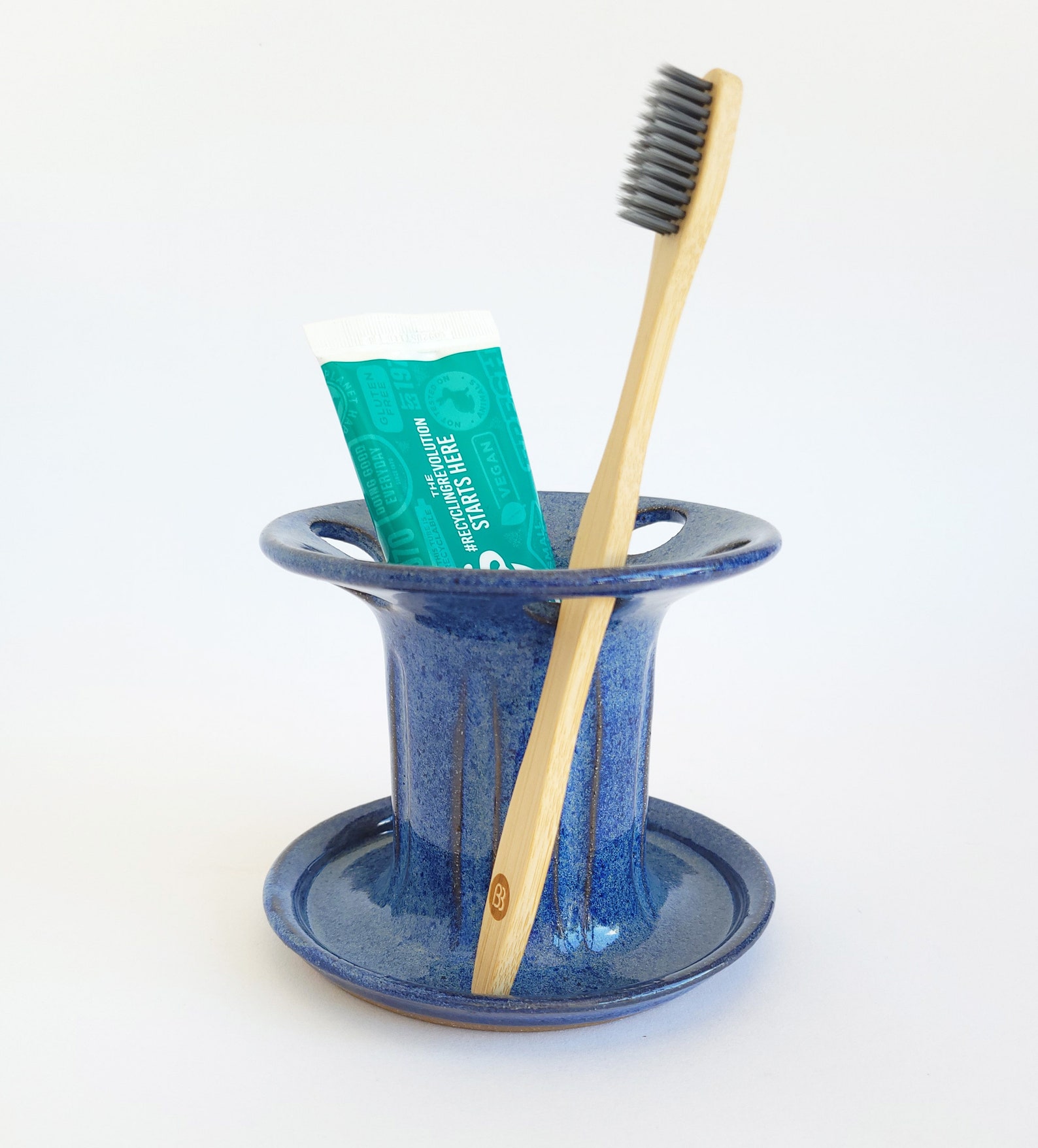 Toothbrush Holder Large Capacity 6 Slots in Cobalt Blue Etsy