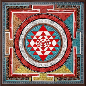 Handmade Shree Yantra Mandala Thangka | Authentic Symbol of Wealth, Energy Balance & Inner Strength | From the Land of Himalayas-S08194