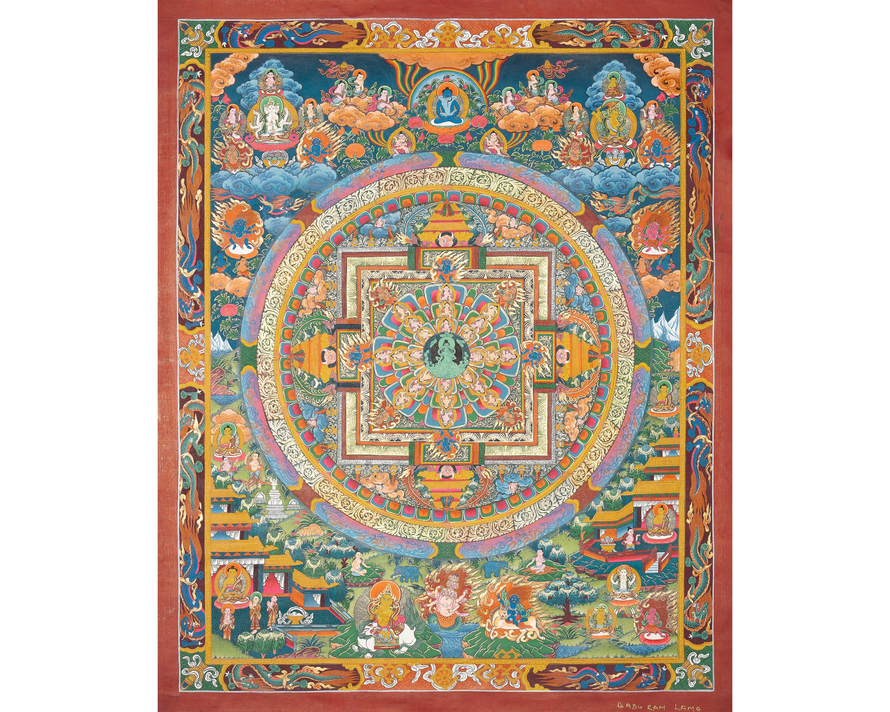 宇宙曼荼羅 - 手作りの普遍的なタンカ絵画 - Etsy 日本