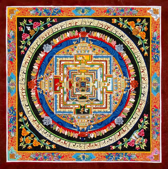 永遠の輪廻曼荼羅 – カーラチャクラ チベットの聖なる絵画 - Etsy 日本