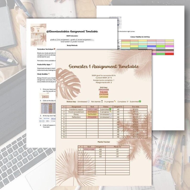 Dwnldblsdesigns University Semester Digital Chronological Assignment ...