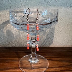 red earrings in a row, upcycling, ewaste jewelry, electronic components, resistors, drop earrings, tech jewelry