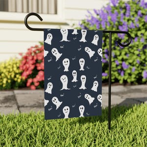 BOO! GHOST Garden Banner, Halloween Decor, Outdoor Art, Fall Greetings, Whimsical Yard Sign, Spooky Home Decoration
