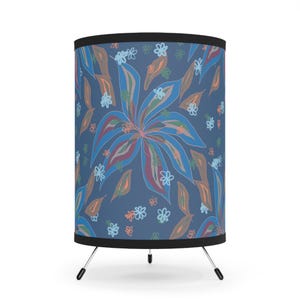 Botanical Tripod Lamp, Modern Home Decor, Artistic Lighting, Unique Gift, Living Room Accent, Bohemian Style