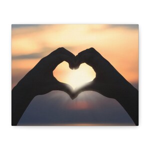 Heartfelt Love Canvas Print, Perfect Wall Art for Home Decor, Gift for Couples, Anniversary Decor, Warm Sunset Vibes