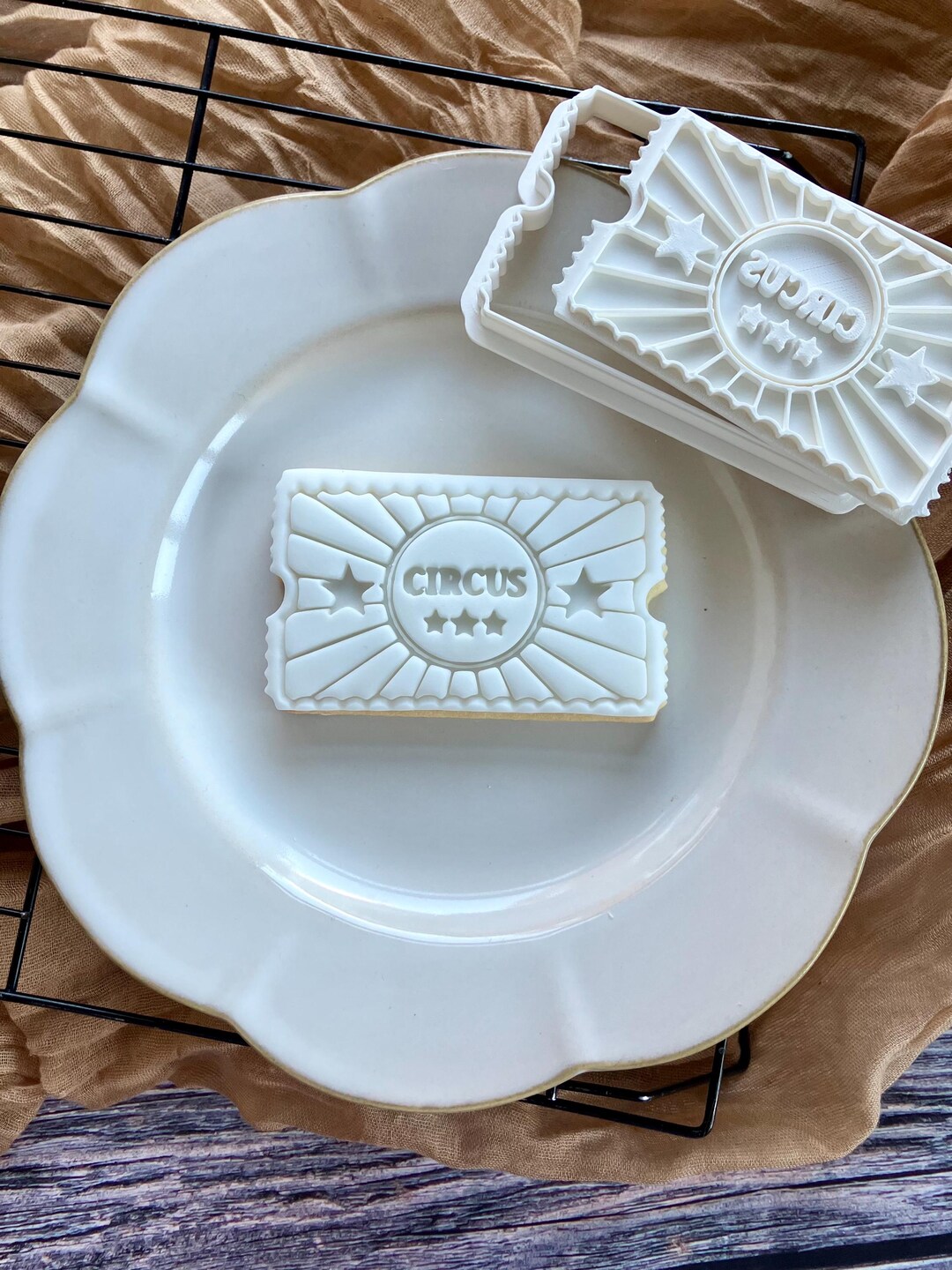 Circus Ticket Cookie Cutter & Stamp – 9cm Carnival Ticket Fondant ...