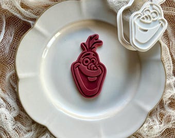 Snowman Head Cookie Cutter & Embosser – 8cm – Cute Winter and Christmas Baking Stamp