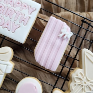 Square Striped Fondant Stamp – 8cm Embosser Only – Modern Minimal Cookie Decorating Tool