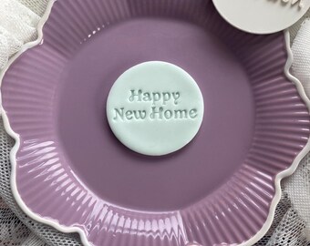 Happy New Home Cookie Stamp – Housewarming Fondant Embosser – New Home Gift Idea – Biscuit Stamp for Homemade Treats
