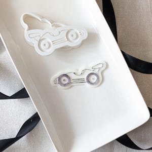 Race Car Cookie Cutter and Fondant Stamp – Car Themed Embosser for Racing Birthday, F1 Party, Motorsport, Nascar, Kids Treats
