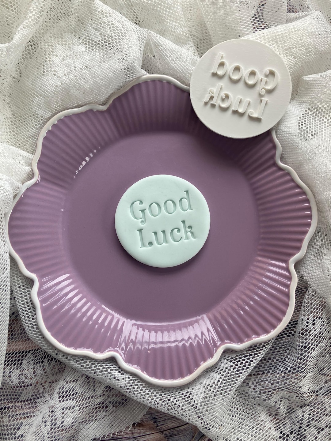 Good Luck Cookie Stamp – Fondant Embosser for Exams, New Job, Driving ...