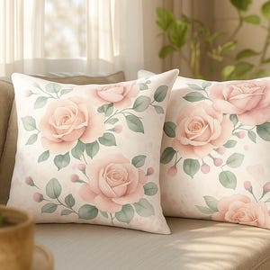 Almohada de poliéster con diseño floral, cojín con diseño floral de poliéster, decoración del hogar, funda de almohada decorativa, funda de almohada con estampado de flores, decorativa