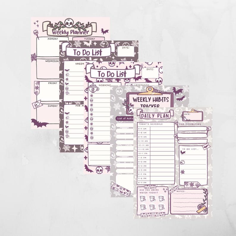 Spooky Cute Planner Bundle | 13-page Printable Set in A4 and US Letter ...