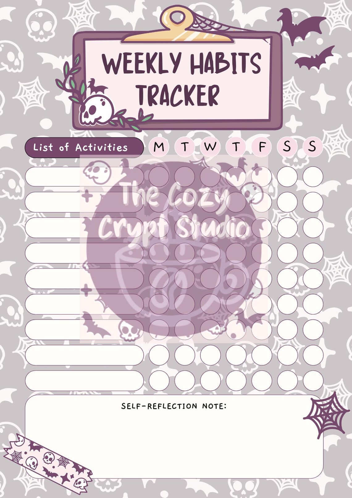 Spooky Weekly Habits Tracker | Printable PDF A4 & US Letter - Etsy
