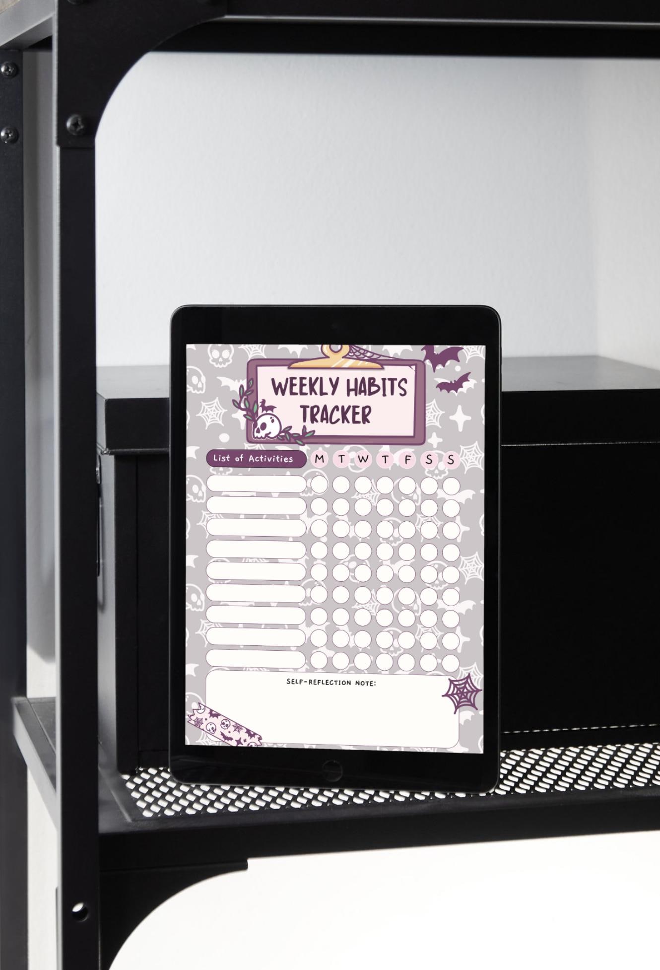 Spooky Weekly Habits Tracker | Printable PDF A4 & US Letter - Etsy