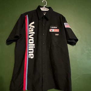 SPEED RACER Men’s Vintage Y2K VALVOLINE Button Down Work Shirt sz M/L