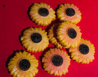 Girasoles, estilo vintage de los 90, de plástico moldeado por soplado, para guirnaldas de luces. Decoración hippie/festival/jardín.