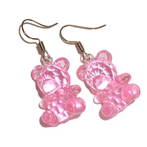 Pastel Baby Teddy Bear Earrings - baby Pink Baby Blue baby girl baby boy baby shower earrings