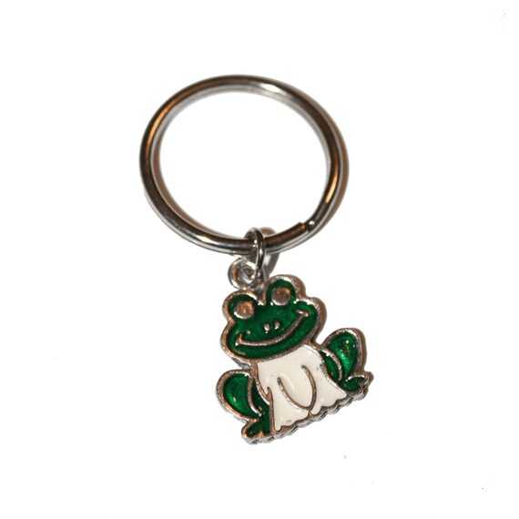 Porte-clés Grenouille En Métal Avec Perles – Gris – Modèle Animalier Mignon