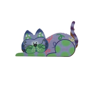 90s Cat Brooch -  colorful vintage cat lover cat gift cat brooch cat lady