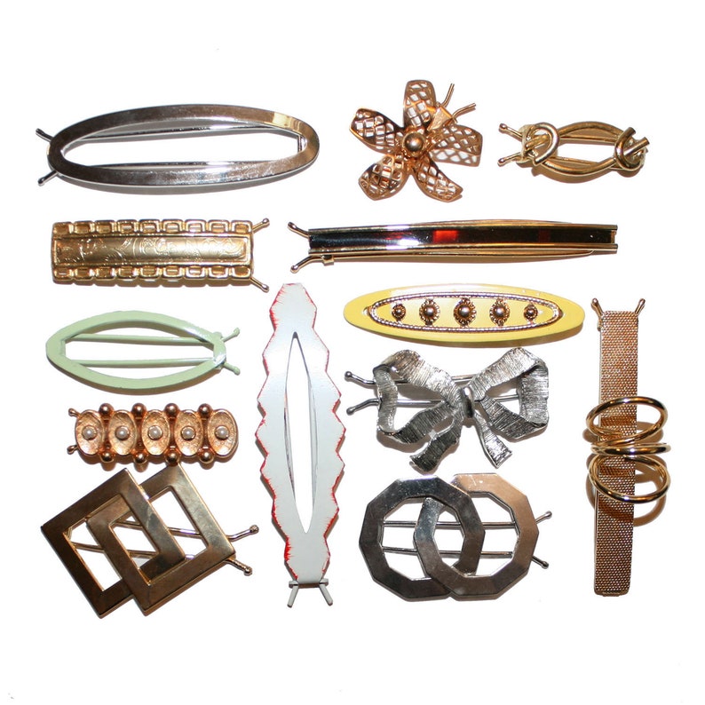 Set of 3 Vintage Hair Barrettes Vintage Hair Barrettes 50 Etsy