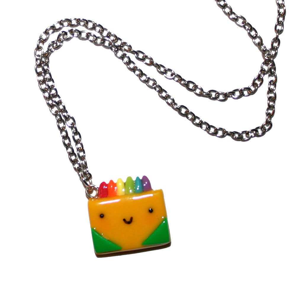 Crayon Box Tassel Necklace-Rainbow Necklace-Back to School-Pencil Necklace-Baby-Toddler-Girls