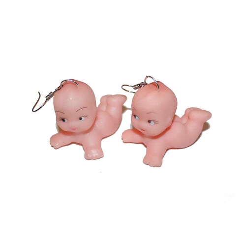 Vintage Kewpie Doll Earrings Kitsch Earrings Handmade Etsy