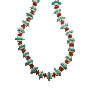 Hand Strung Turquoise Beaded Necklace - Genuine turquoise southwest southwestern cowboy jewelry desert style