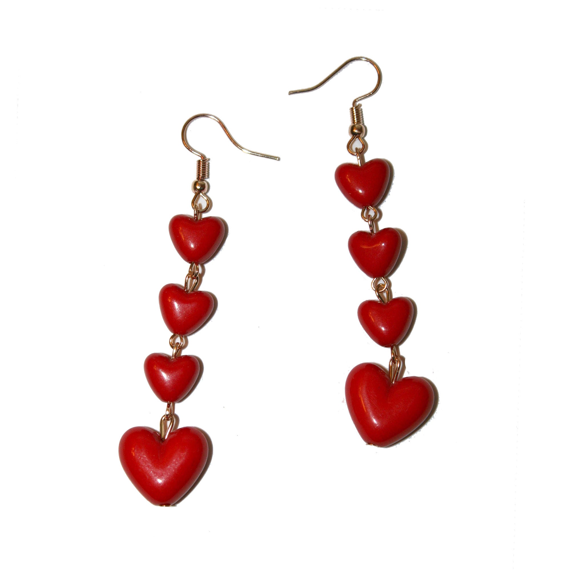 Buy Sweet Little Red Heart Drop Earrings Red Plastic Heart Online in India   Etsy