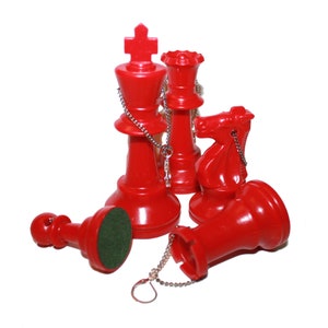 Red Chess Piece Earrings - huge earrings big earrings chess earrings red chess piece queen earrings