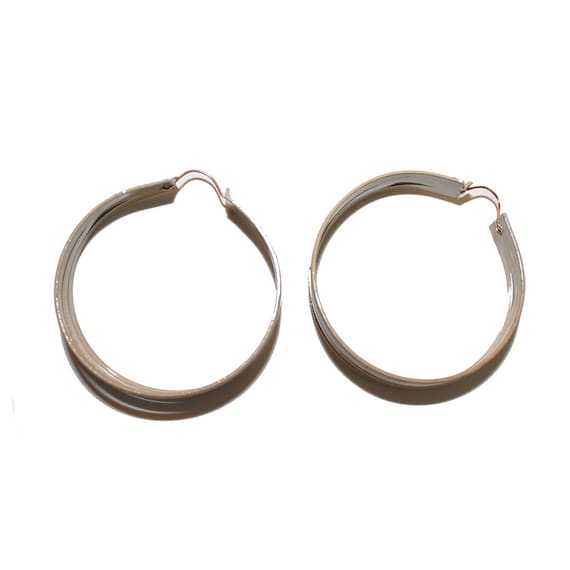 ◆VINTAGE HOLLYWOOD◆ Triple Mix Ring Earrings VH249OEA009M Vintage Triple Hoop Earrings - Vintage Beige 70s Triple Hoop