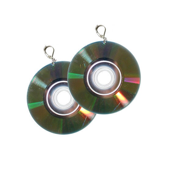 Mini Disc CD Compact Disc Earrings Cyber Punk 90's Inspired Music