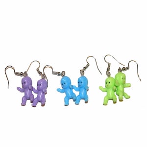 Alien Baby Earrings - Kitsch Earrings Handmade Kitschy Earrings - Kitsch Kewpie Baby Doll Jewelry Kitschy Jewelry Kitsch jewelry