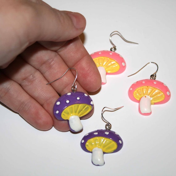 Buy Sweetie Pie Mushroom Earrings Shroom Earrings 70s Clay Hand