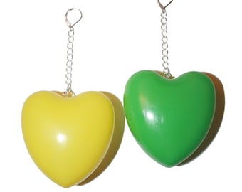 SINGLE Jumbo Heart Earring - super big lightweight huge heart earrings cute kitsch kawaii star big heart earring pastel rainbow colorful