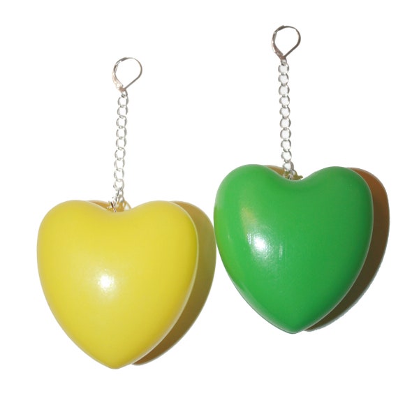 SINGLE Jumbo Heart Earring - super big lightweight huge heart earrings cute kitsch kawaii star big heart earring pastel rainbow colorful