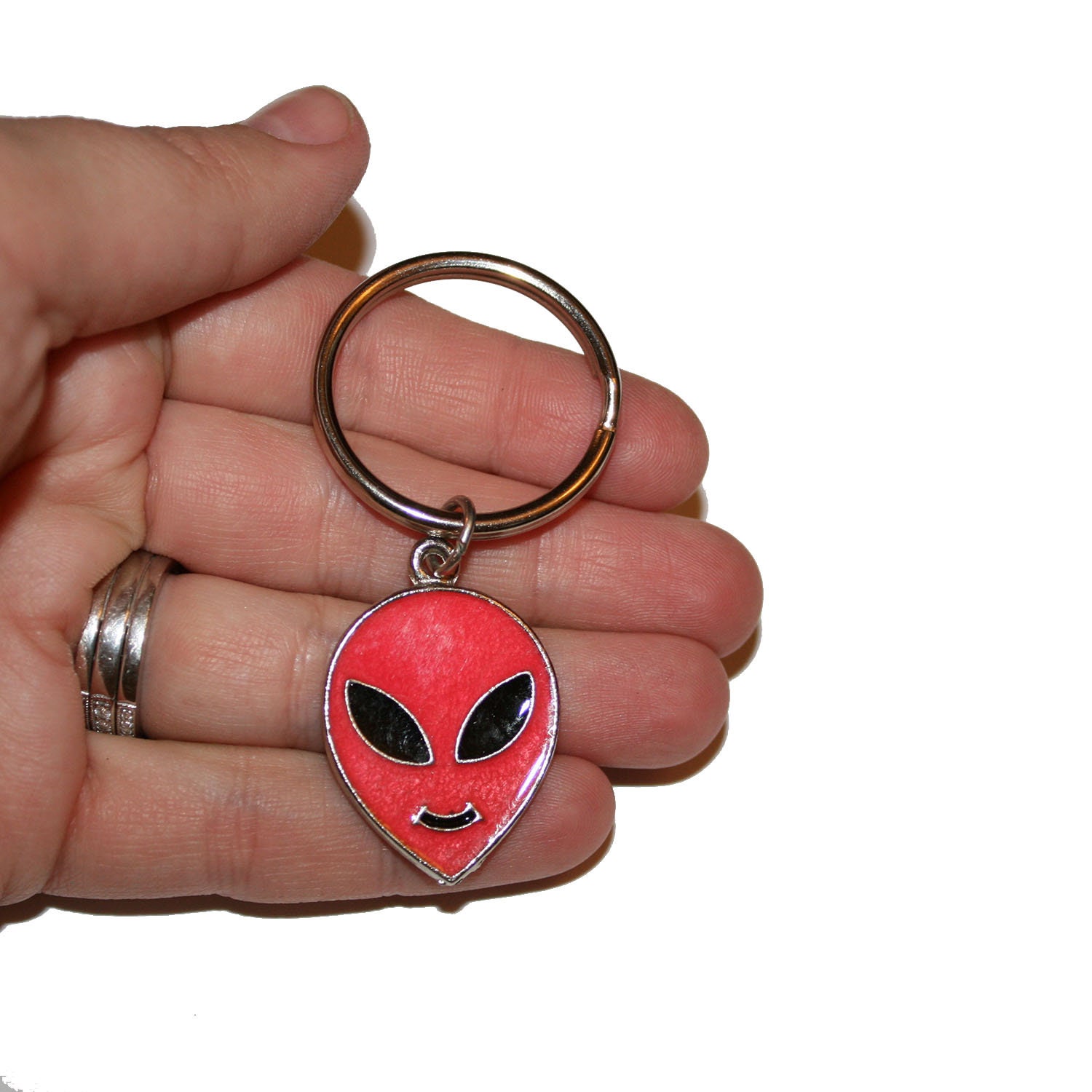 Vintage 90's Dead Stock Alien Head Keychain - Vintage Retro