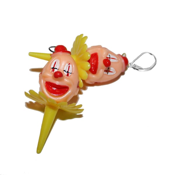 Vintage Clown Cupcake Topper Earrings - kitsch jewelry cupcake cake baker earrings clown serial killer creepy halloween jewelry clown goth
