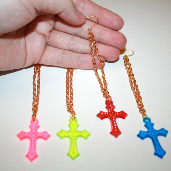 Big plastic shop earrings