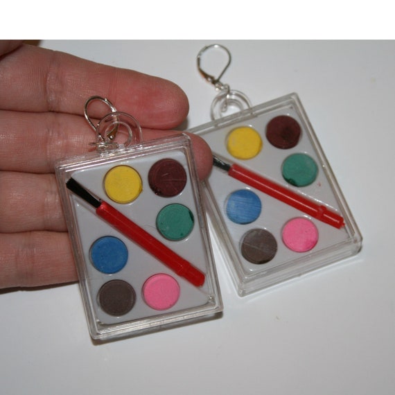 Watercolor Paint Palette Earrings 