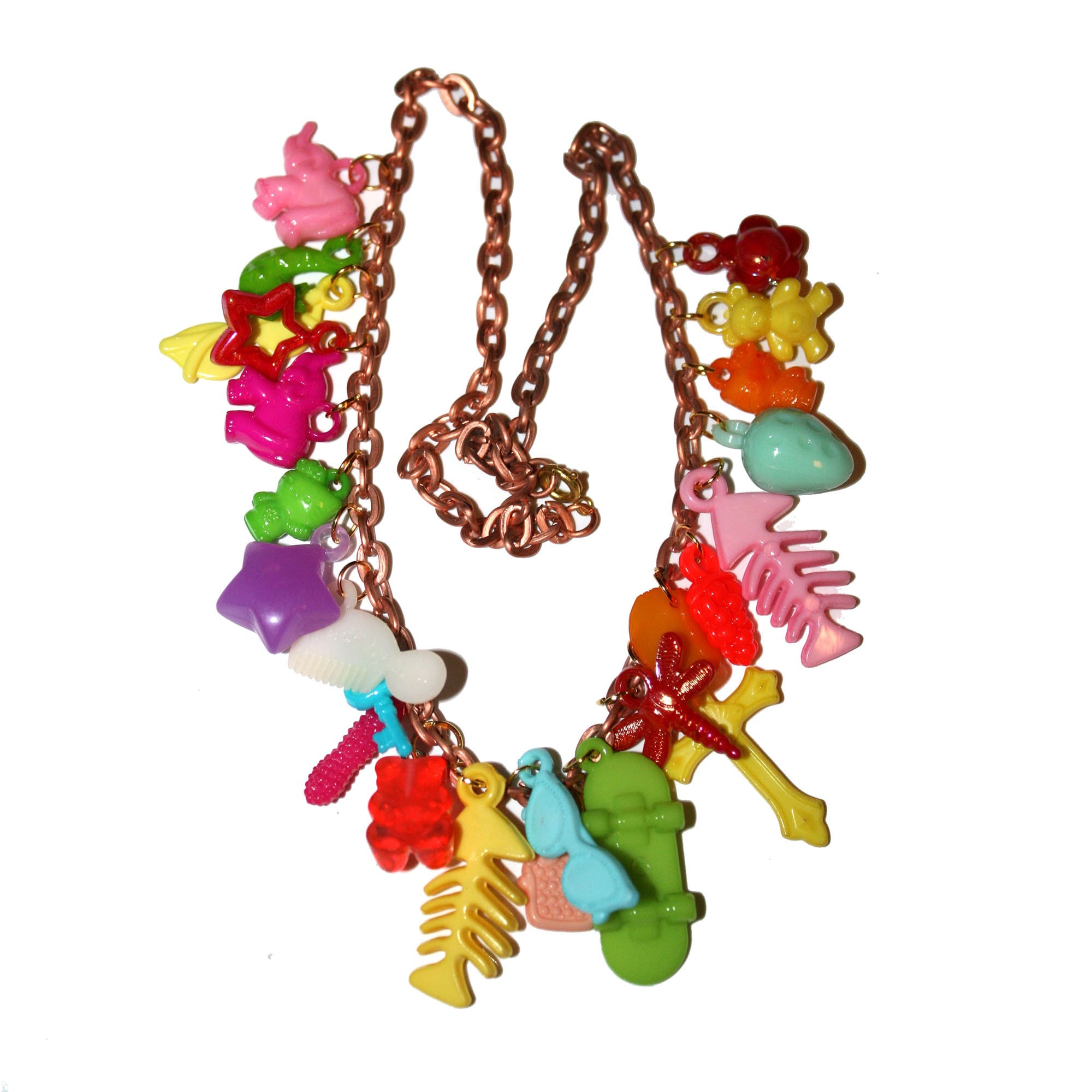 Charm Explosion Necklace - Vintage Kitsch Charm Necklace Cracker