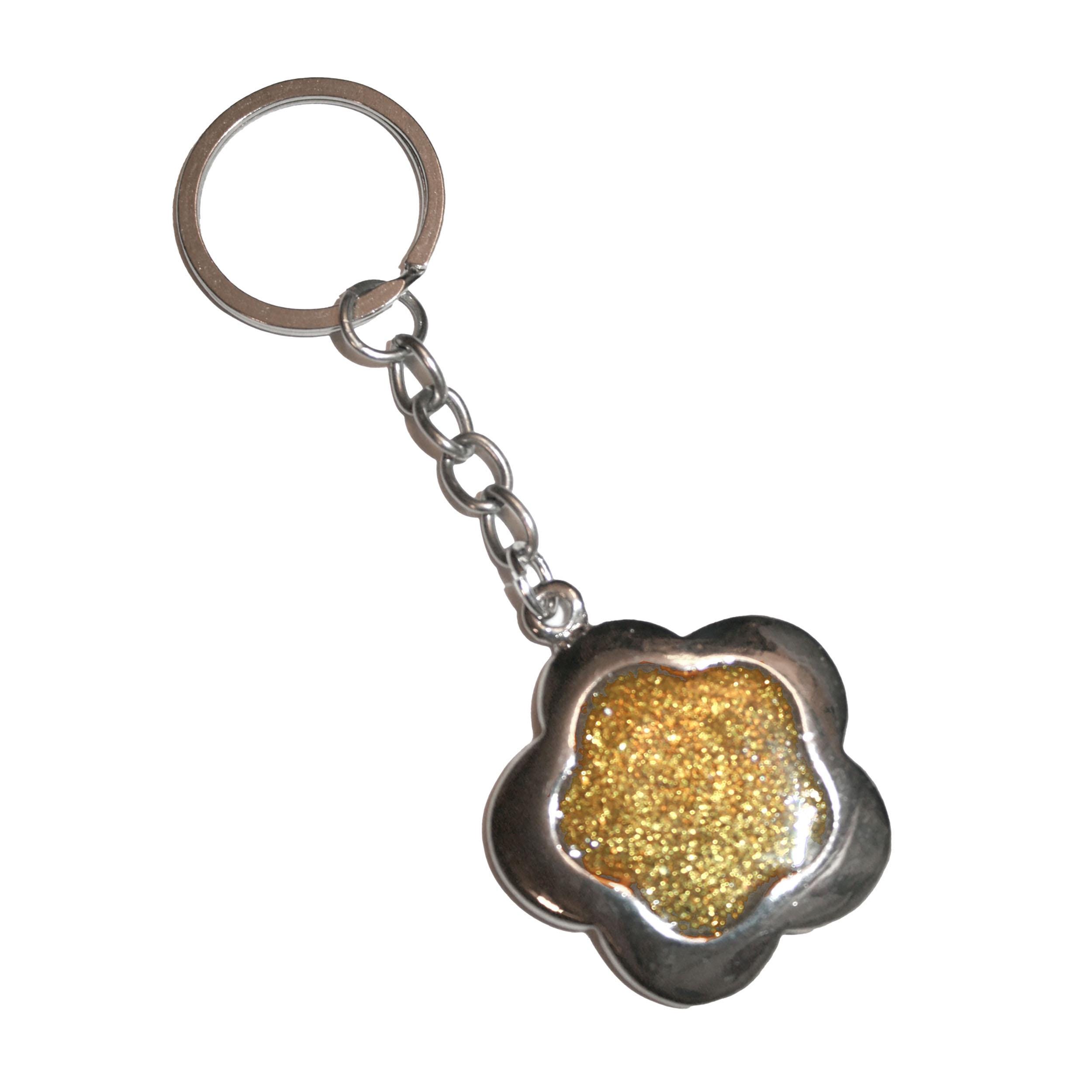 Vintage 90s Glitter Daisy Keychain - Vintage Early 2000s Y2k