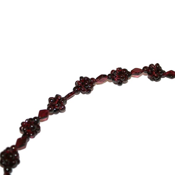 Vintage Knotted Garnet Necklace - Chinese Knotted… - image 2