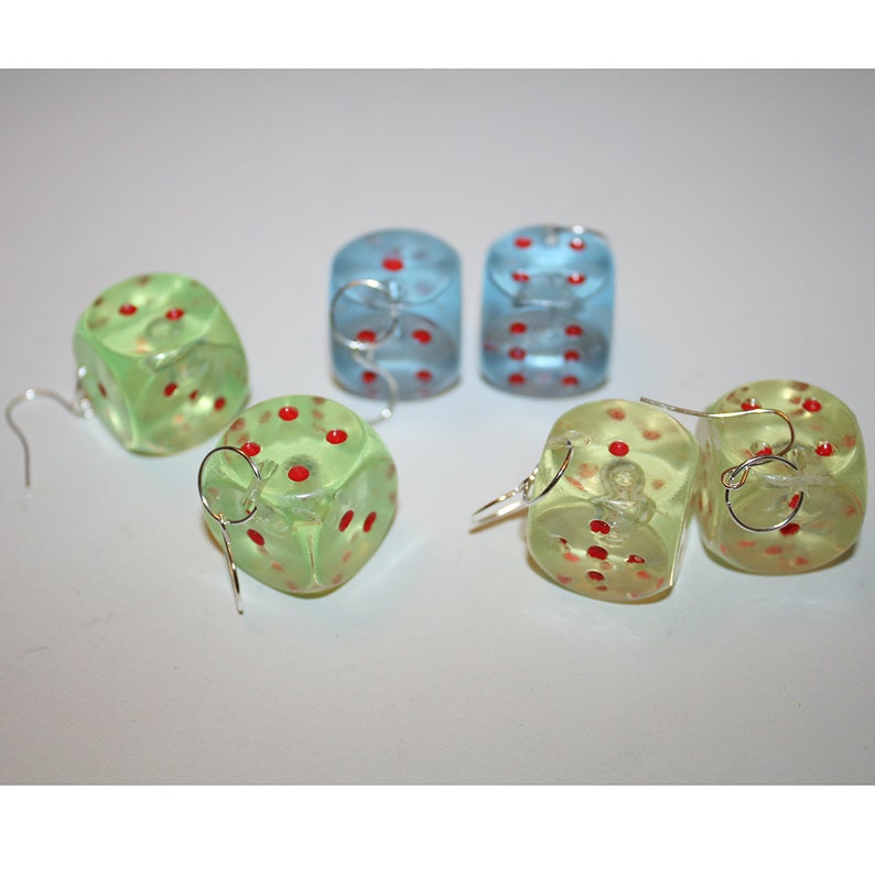 Pastel Dice Earrings Vintage 90s Dice Earrings Novelty Etsy