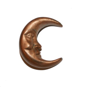 90s Celestial Crescent Moon Brooch - gold moon brooch half moon witch pagan jewelry